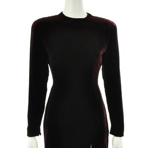 DONNA KARAN NEW YORK BURGUNDY VELVET DRESS SIZE 4